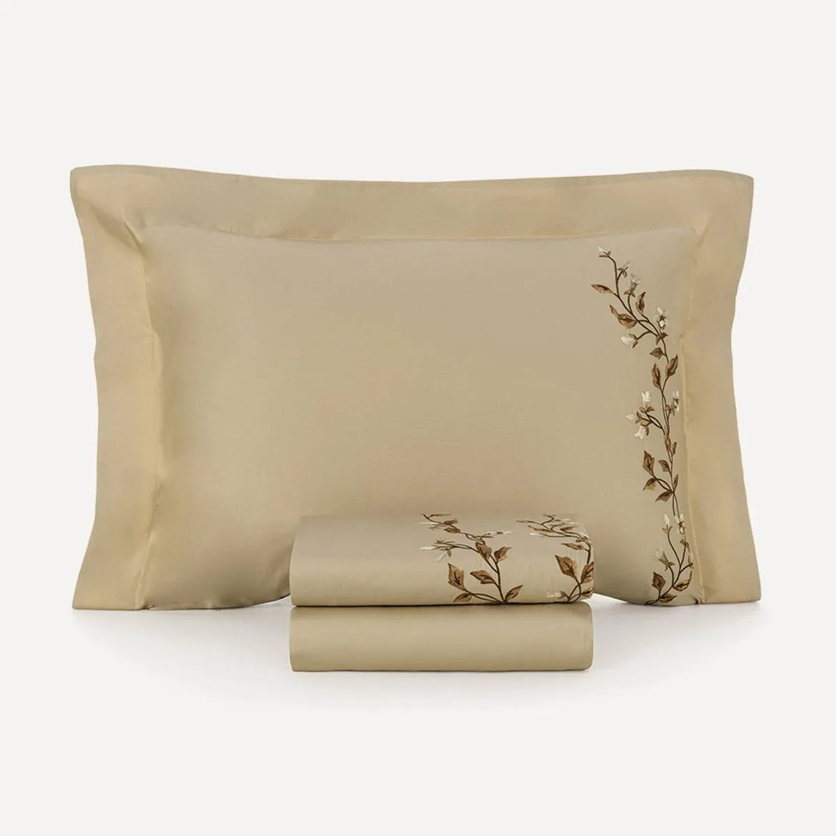 Juego de Cama Tamaño Queen de 300 Hilos con Bordado, 100 % algodón, Carmela