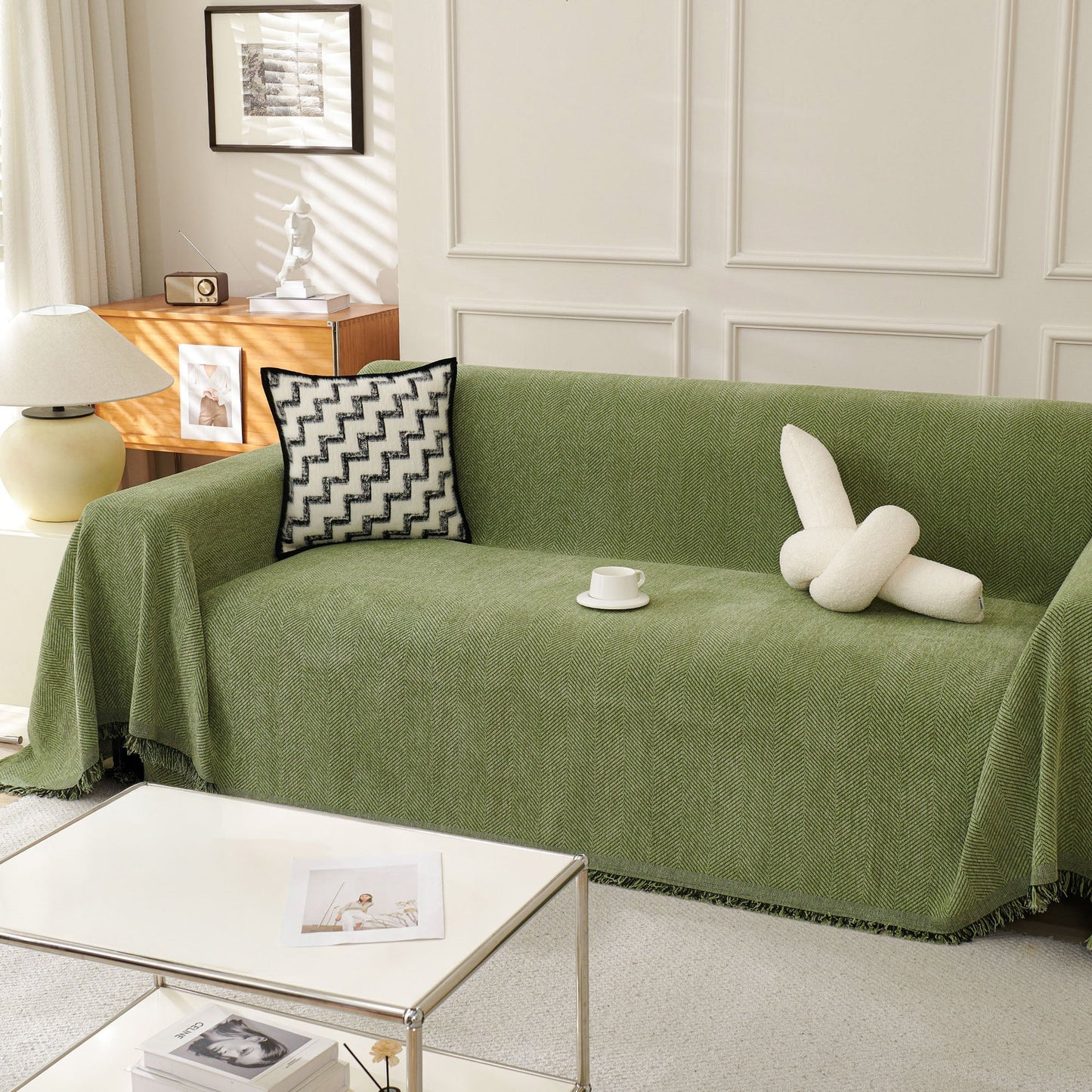 Funda de Sofá Minimalista Multifuncional, suave y transpirable, con diseño de espiga, para mascotas – Protector de sofá de tela