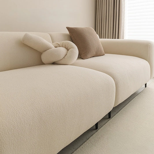 Funda de Sofá Elástica CloudNest Boucle: resistente a arañazos y protector completo para mascotas.