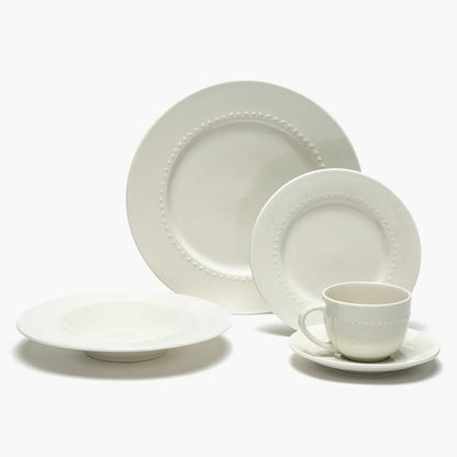 Juego De Vajilla Cerámica Blanca Puntos 30 Piezas Roberta Allen