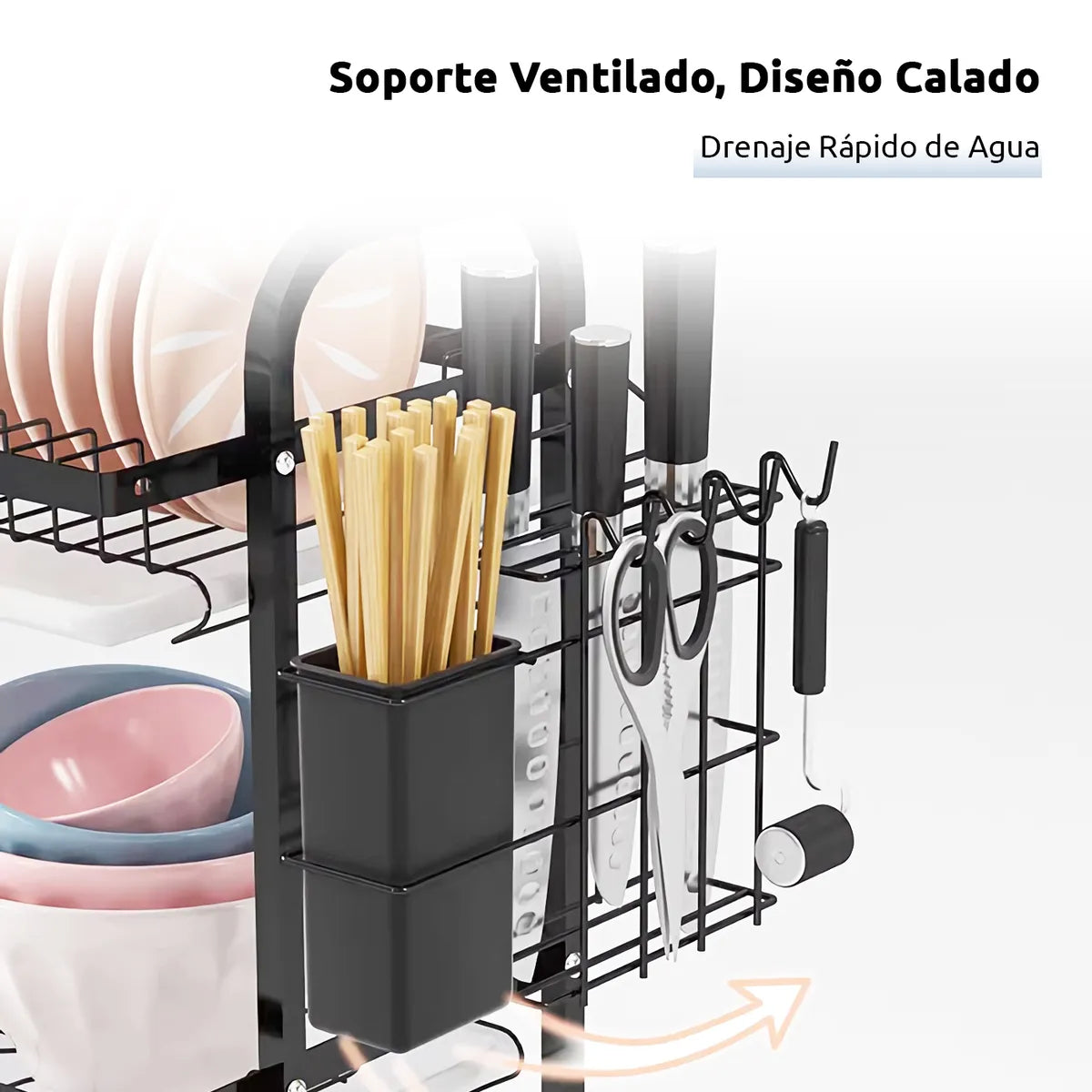 Secador Escurridor De Platos Loza Vajilla 2 Niveles Secaplato Cocina