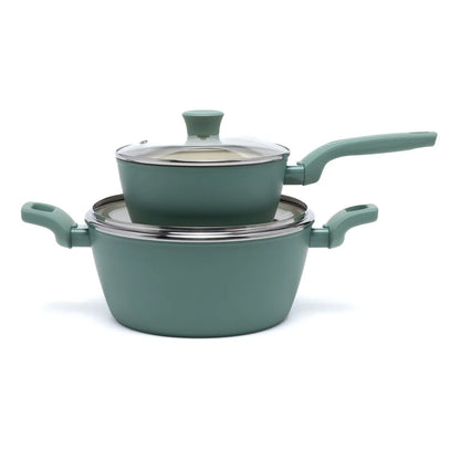 Batería De Cocina 7 Piezas Antiadherente Cerámico Esencial Mica