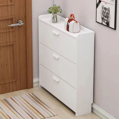 Zapatera De Madera 3 Cajones 107x65x24cm Color Blanco