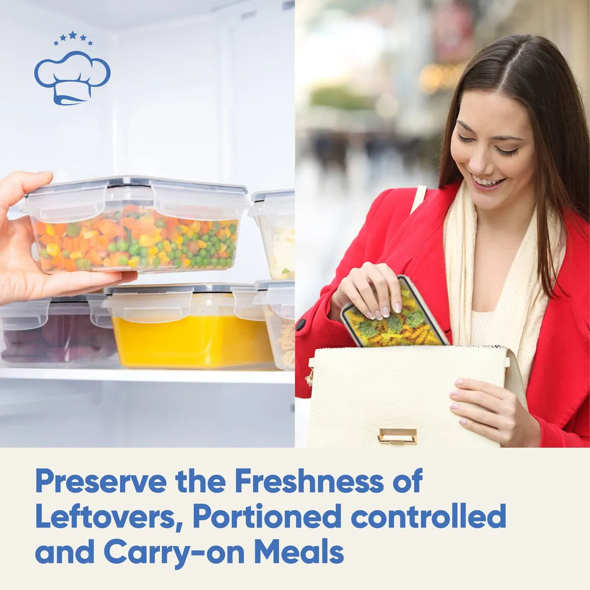 Set 12 Organizador Para Refrigerador Y Cocina Contenedores Con Tapa