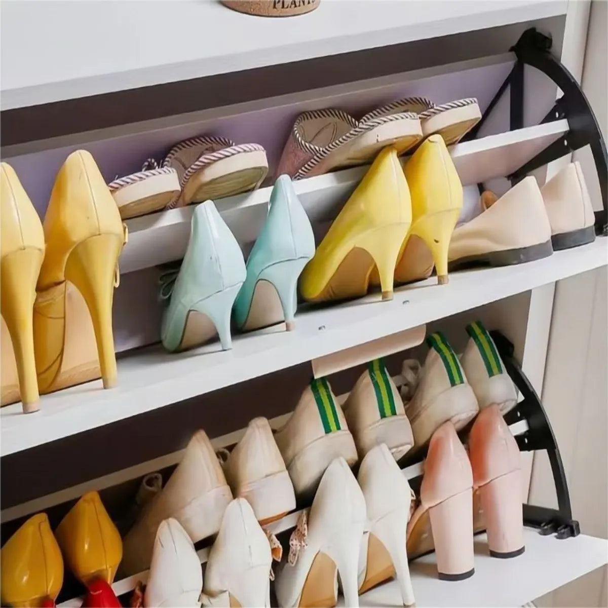 Zapatera De Madera 3 Cajones 107x65x24cm Color Blanco